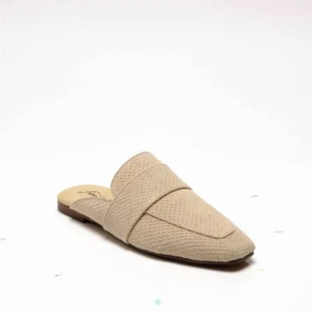 FREE PEOPLE TEXTILE AT EASE LOAFER BEIGE SNAKE MULE BACKLESS Size EU40